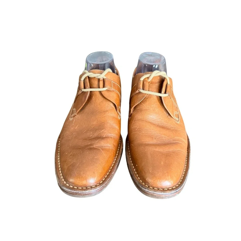 Cole Haan Tan Leather Derby Shoes Mens 8M C03503 Made in Brazil Brown Lace Up